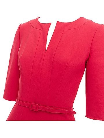 Oscar De La Renta Oscar De La Renta Wool Blend Belted Dress (view 2)