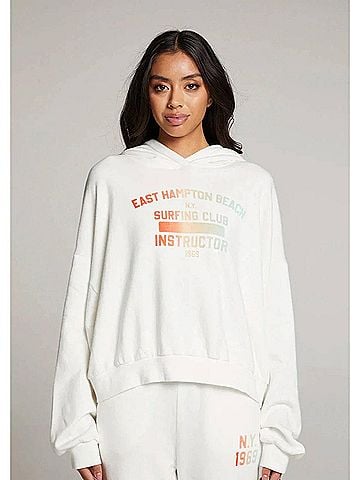 Chaser Hamptons Surf Club Hoodie in White (view 2)