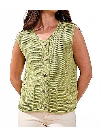 Tribal Sweater Vest in Kiwi Zest (view 2)