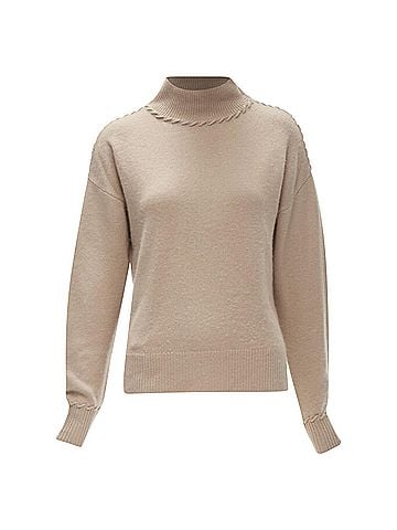 Theory Theory Brown Cashmere Whipstitch Turtleneck (view 1)