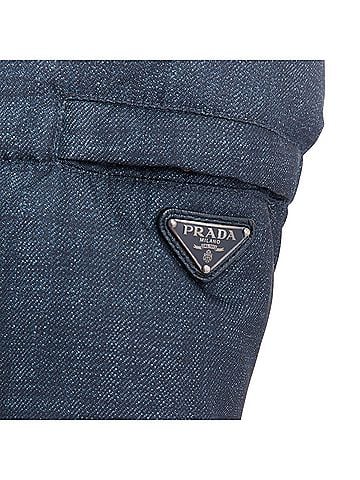 Prada Prada Denim Print Cropped Puffer Jacket (view 2)