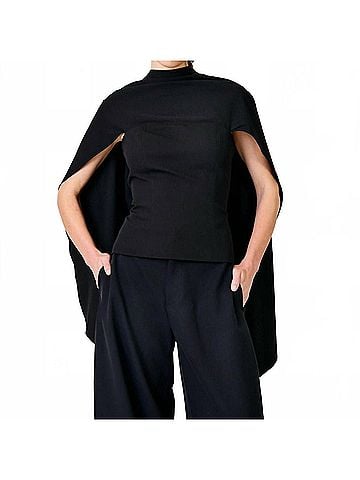 Line & Dot Scout Drape Top in Black (view 2)