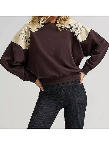 Wrangler Jeans Co Wilson Crewneck Sweatshirt in Brown (view 2)