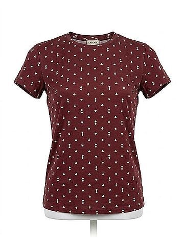 L'Agence Women's Ressi Playing Card Crew Shirt in Black Cherry (view 1)