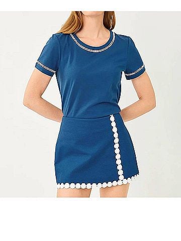 Lilly Pulitzer Clairmont Ladder Lace Knit Top in Starlight Navy (view 2)