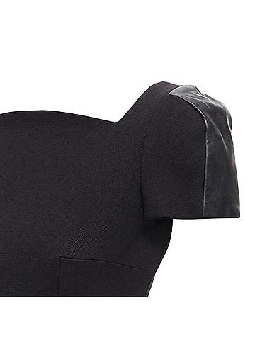 Versace Versace Leather Cap Sleeve Sheath Dress (view 2)