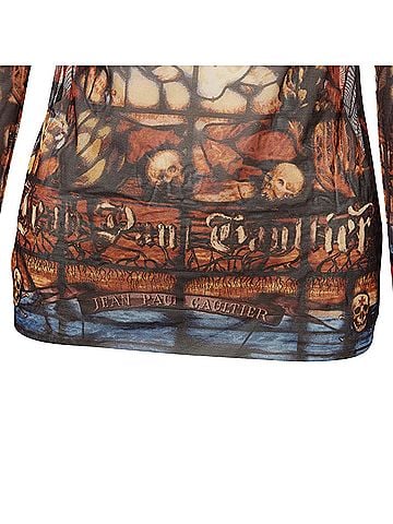 Jean Paul Gaultier Jean Paul Gaultier Mesh Ribbed Top (view 2)