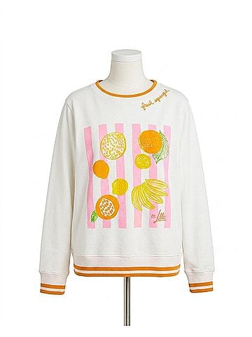 Lilly Pulitzer Ballad Long Sleeve Sweatshirt in Multi Fresh Squeezed Embroidery (view 1)