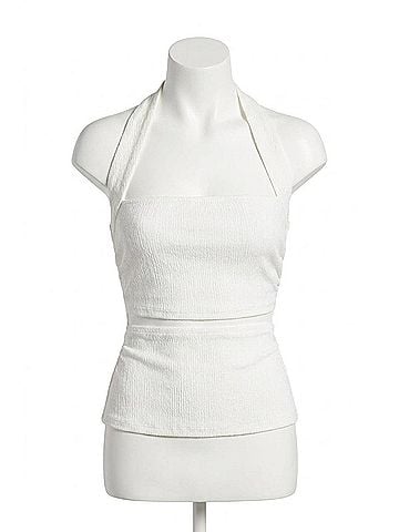 Astr Tate Knit Ruched Halter Top in White (view 1)