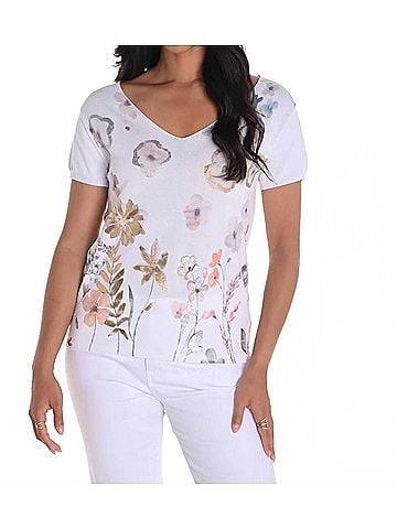 Frank Lyman Design Women's Knit Top in White (view 2)