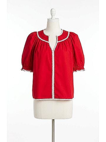 Tyler Boe Lara Trimmed Collar Top in Salsa (view 1)