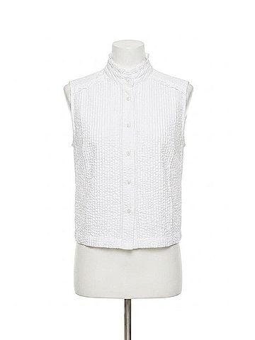 Bobi Pintuck Sleeveless Top in White (view 1)
