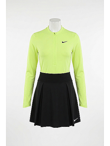Nike Women's Advantage Dri-Fit Uv 1/2 Zip Golf Top in Yellow Green (view 1)