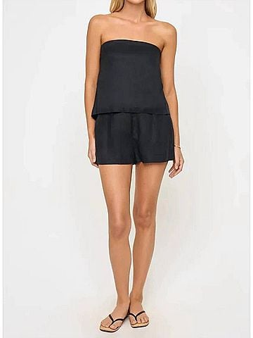 L Space Tessa Strapless Top in Black (view 2)
