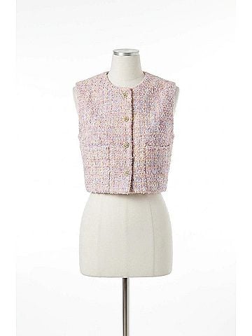 Astr Wynn Tweed Vest in Pink (view 1)