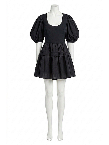 Ulla Johnson Tilda Mixed Media Mini Dress in Black (view 1)