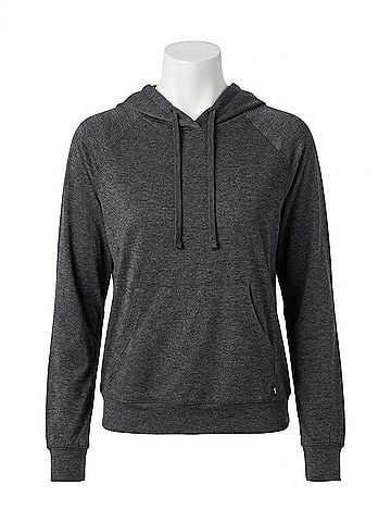 Brooks Luxe Hoodie in Heather Black (view 1)