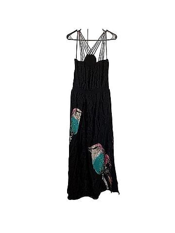 Leifsdottir Corvida Bird Print Silk Maxi Dress Casual Dress (view 2)