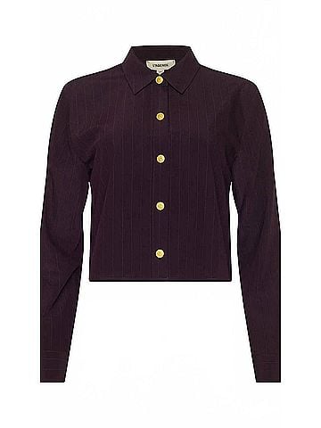 L'Agence Cosette Pinstriped Shirt in Dark Malbec (view 1)