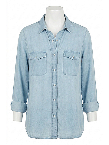 Ripe maternity Bec Chambray Shirt in Clean Fade (view 1)