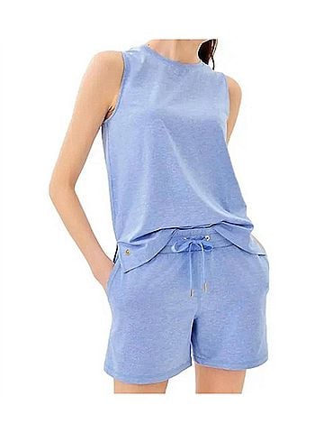 Lilly Pulitzer Calabash Crew Neck Tank Top in Heathered Jacaranda Blue (view 2)