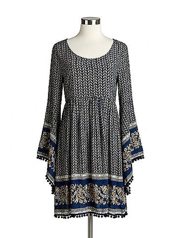 Velzera Paisley Print Bell Sleeve Dress - Plus in Multi (view 1)