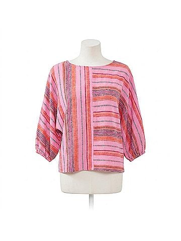 Tribal Dolman Stripe Blouse in Pink (view 1)