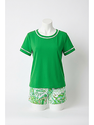 Lilly Pulitzer Clairmont Ladder Lace Knit Top in Terrace Green (view 1)