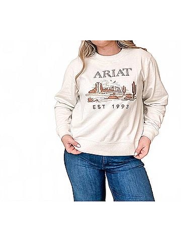Ariat Essential Crew Sweatshirt in Summer Sand (view 2)