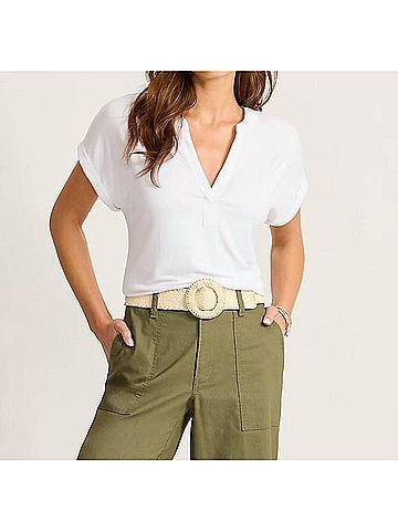 Tommy Bahama Kauai Split-Neck T-Shirt in White (view 2)