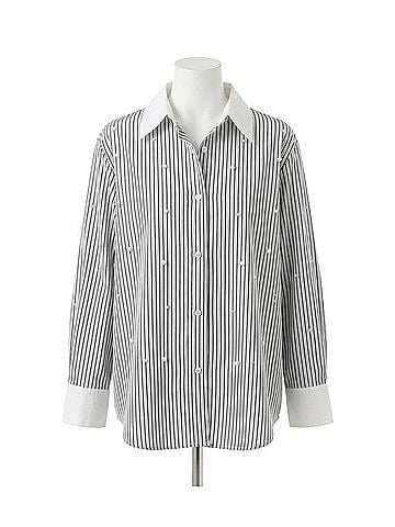 Joh Pearl Top in Black Stripe (view 1)