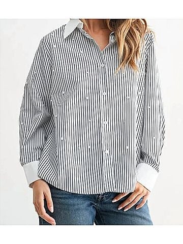 Joh Pearl Top in Black Stripe (view 2)