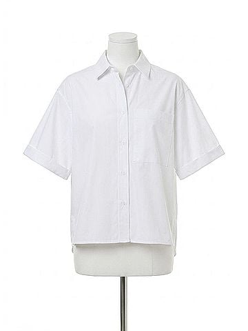 Lyssé Corinna Oversized Cropped Shirt in White (view 1)