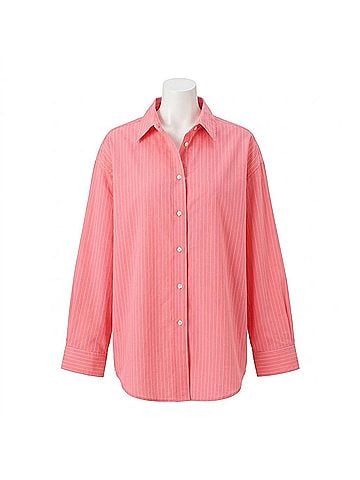 AGOLDE Sona Long Sleeve Shirt in Fontana Stripe/Candy (view 1)