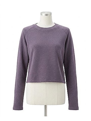 Monrow Supersoft Cropped Sweatshirt in Misty Lilac (view 1)