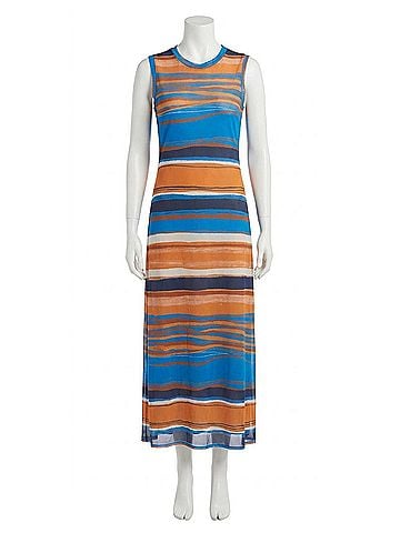Gilner Farrar Amara Dress in Orange Blue Stripe (view 1)