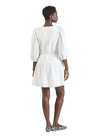 & Other Stories Appliqué Tie-Front Keyhole Puff Sleeve Mini Dress Casual Dress (view 2)