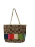Coach Multi Color Brown Blue Pink Red Green Ivory Leather Tote One size - photo 2