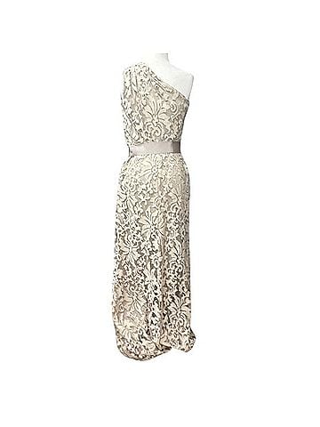 Tadashi Shoji Embroidered Lace One Shoulder Gown Cocktail Dress (view 2)