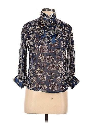 Shanghai Tang Shanghai Tang 3/4 Sleeve Silk Top (view 1)
