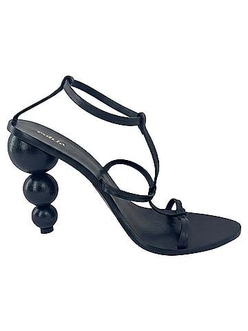Cult Gaia Cult Gaia Sphere Heel Stiletto in Black Leather (view 1)