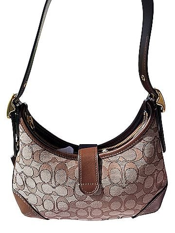 Coach COACH Hamptons Hobo Bag in Signature Jacquard. Leather Hobo (view 2)