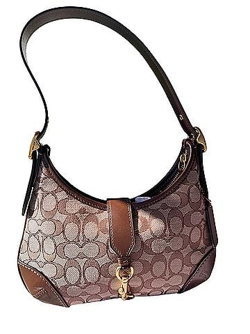 Coach COACH Hamptons Hobo Bag in Signature Jacquard. Leather Hobo (view 1)