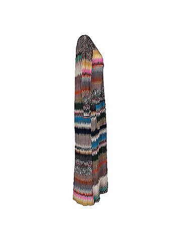 Missoni Missoni Chevron Knitted Long Cardigan in Multicolor Viscose (view 2)