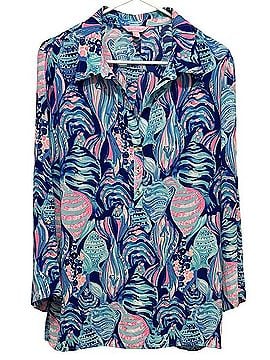 Lilly Pulitzer Everglades Twilight Blue Popover Tunic Blouse (view 1)