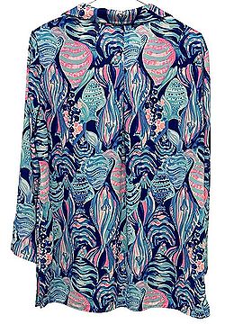 Lilly Pulitzer Everglades Twilight Blue Popover Tunic Blouse (view 2)
