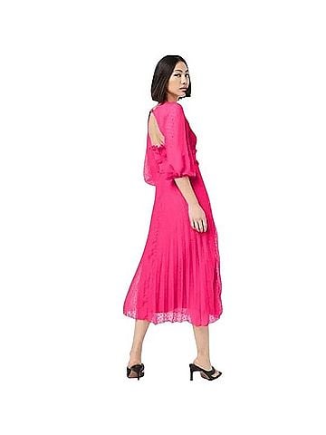 ASOS Textured Pleated Shirred Midi Dress Cocktail Dress (view 2)