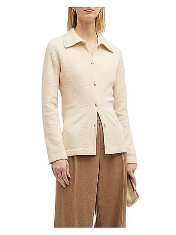 Vince. Fitted Polo Wool Cashmere Cardigan (view 1)