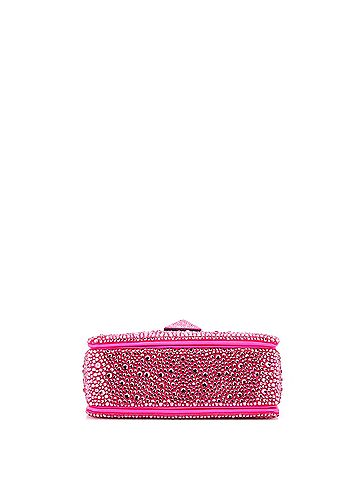 Valentino Garavani One Stud Chain Flap Bag Crystal Embellished Suede Small (view 2)