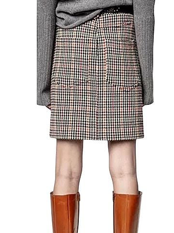 Zadig & Voltaire Jeu Car Plaid Mini Wool Skirt (view 2)